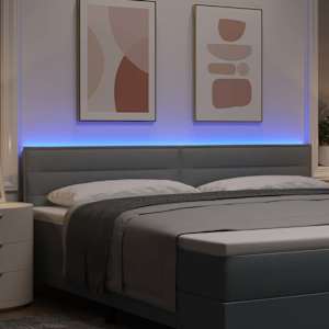 LED hlavová deska s LED pásky s čelo Světle šedá 200 cm textil - obrázek 4