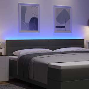 LED hlavová deska s LED pásky s čelo Tmavě šedá 200 cm textil - obrázek 4
