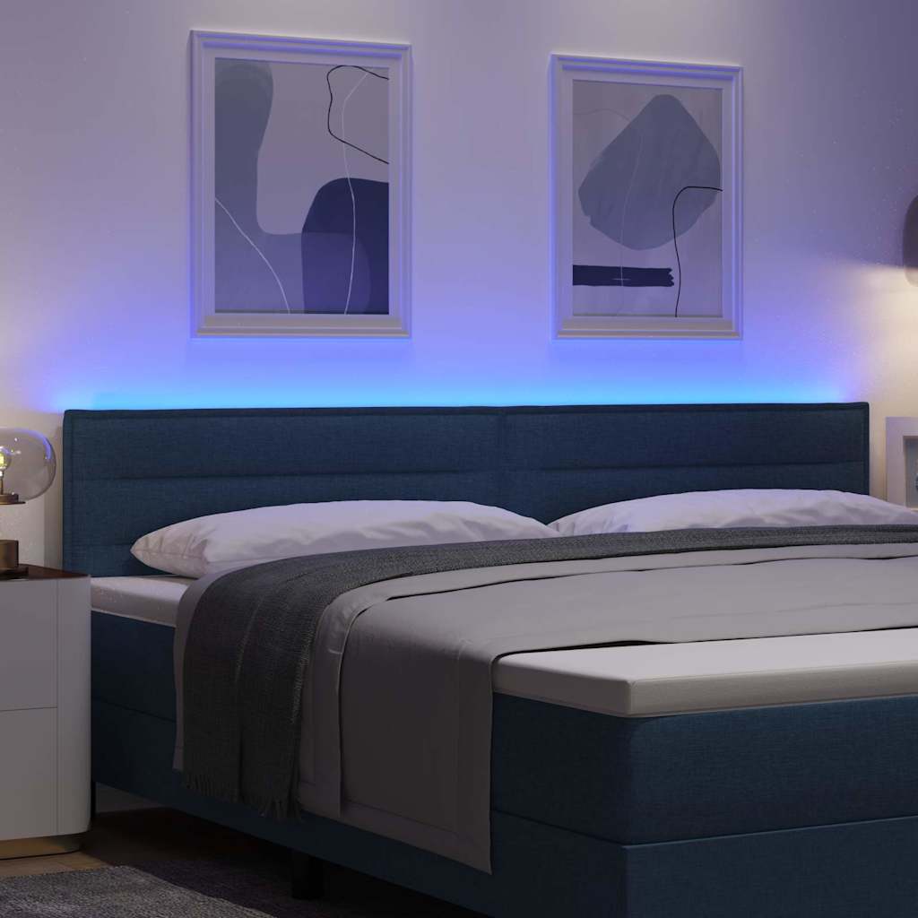 LED Headboard with LED Strip Lights Manual Blue 200 cm Fabric - Image 5