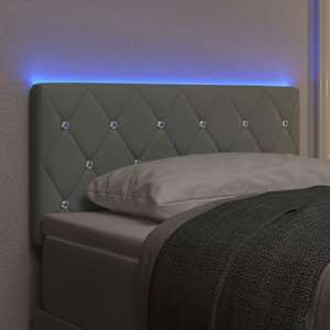 LED hlavová deska s LED pásky s čelo Světle šedá 80 cm samet - obrázek 4
