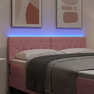 LED hlavová deska s LED pásky s čelo Růžová 144 cm samet - obrázek 4