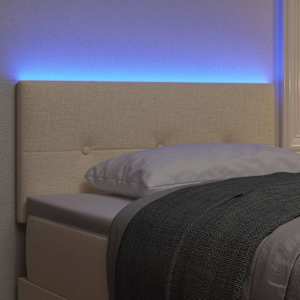 LED hlavová deska s LED pásovými světly Krémová 90 cm Polyester - obrázek 4