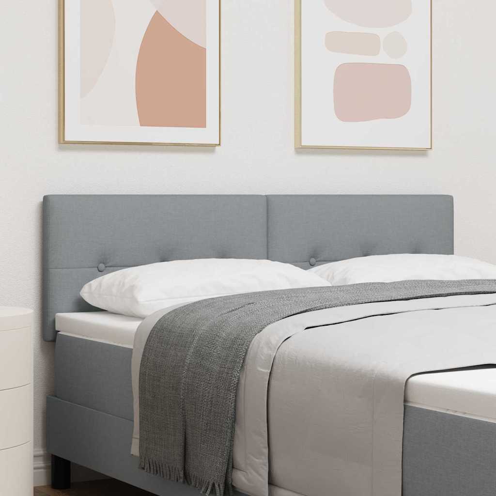 vidaXL Tăblie cu LED cu headboard Manual Gri deschis 144 cm țesătură