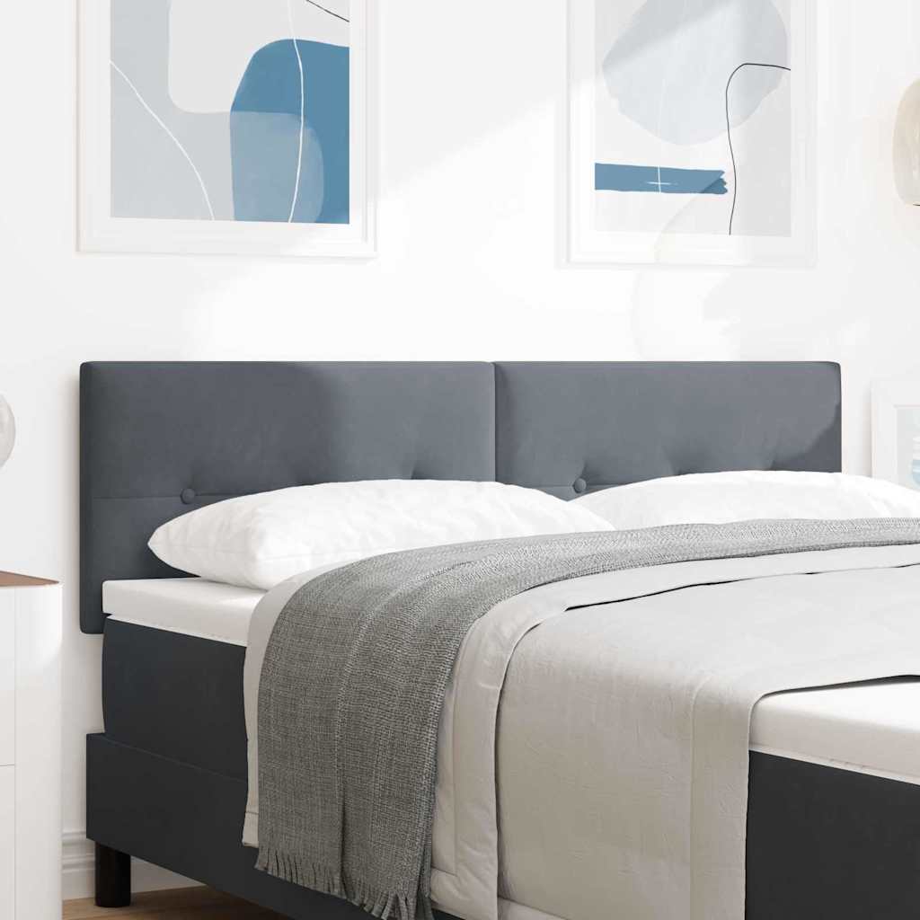 LED Päätyvalaisin Nappituettua Tummanharmaata 80 cm Samettia