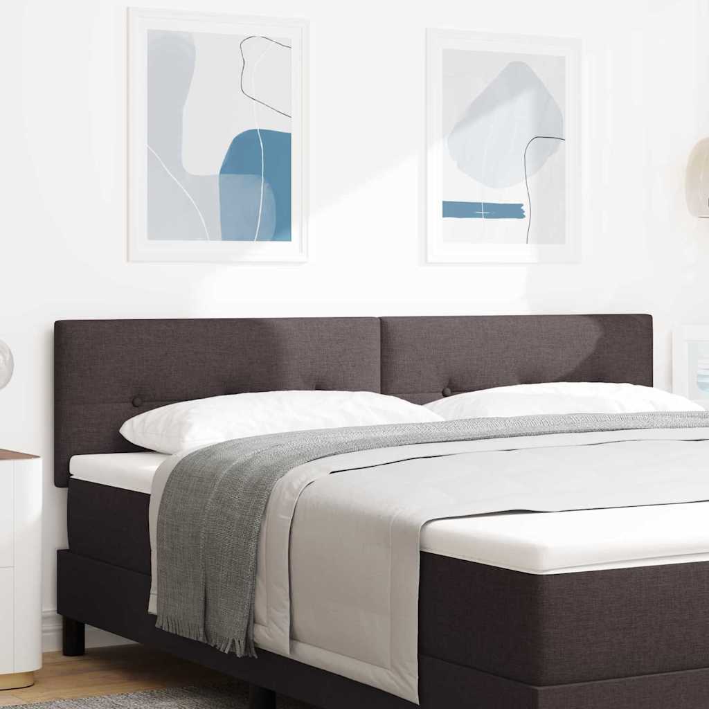 vidaXL Tăblie cu LED cu headboard Manual Maro închis 180 cm țesătură