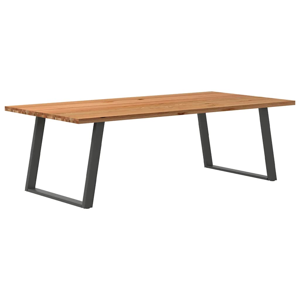vidaXL Eettafel rechthoekig 240x120x74 cm massief eikenhout lichtbruin