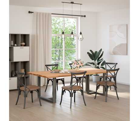 vidaXL Esstisch Hellbraun 240x120x74 cm Massivholz Eiche Rechteckig