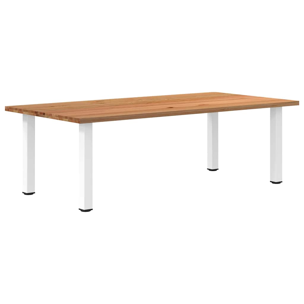 Eettafel rechthoekig 240x120x74 cm massief eikenhout lichtbruin