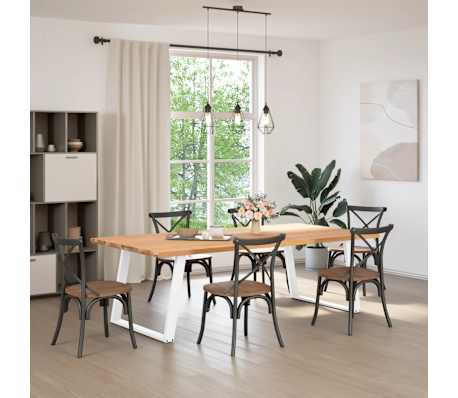 vidaXL Esstisch Hellbraun 240x120x74 cm Massivholz Eiche Rechteckig