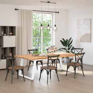 vidaXL Esstisch Hellbraun 240x120x74 cm Massivholz Eiche Rechteckig