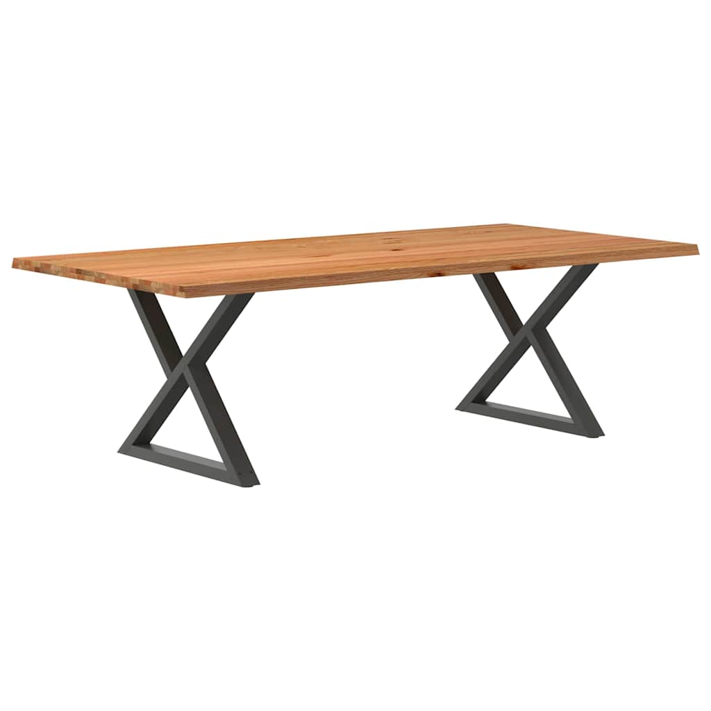 vidaXL Eettafel met boomrand 240x120x74 cm massief hout eiken