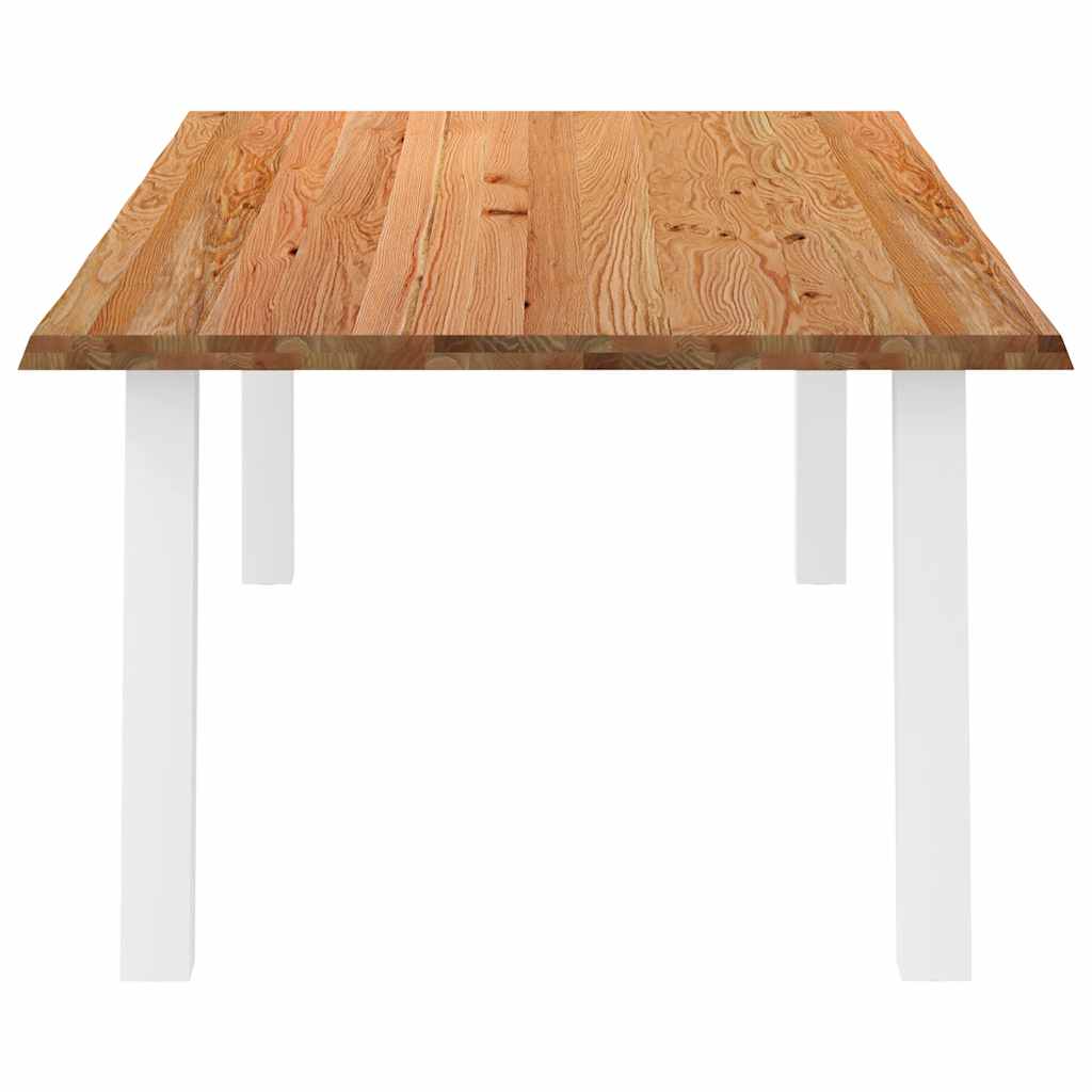 Eettafel rechthoekig 240x120x74 cm massief eikenhout lichtbruin - Afbeelding 4