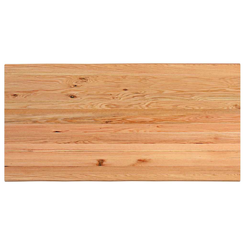 Eettafel rechthoekig 240x120x74 cm massief eikenhout lichtbruin - Afbeelding 6