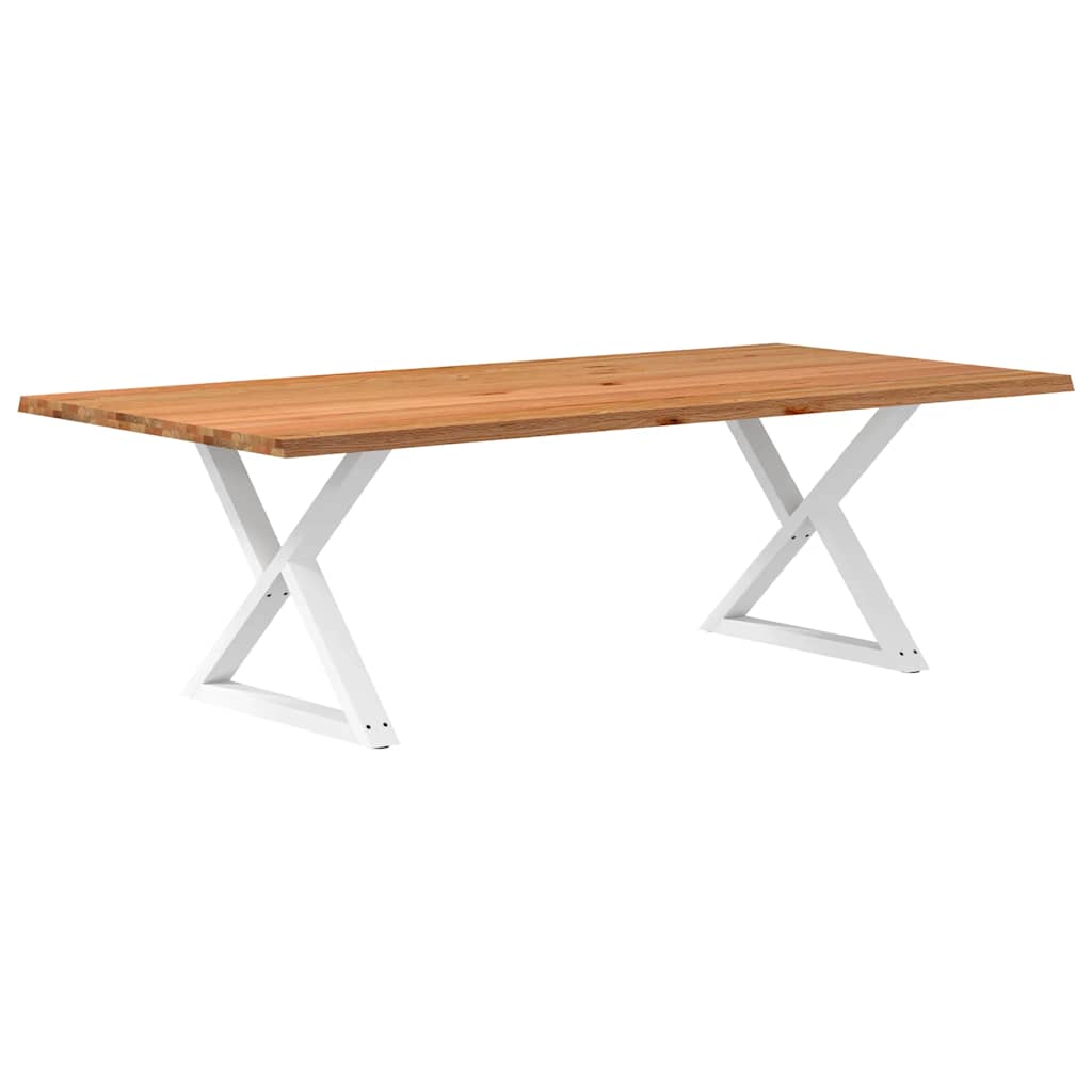 vidaXL Eettafel met boomrand 240x120x74 cm massief hout eiken