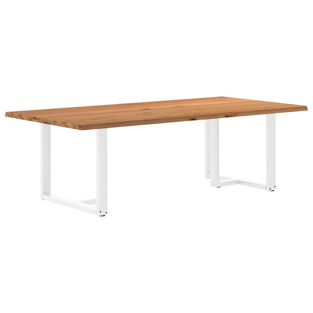 vidaXL Eettafel met natuurlijke rand 240x120x74 cm massief eikenhout