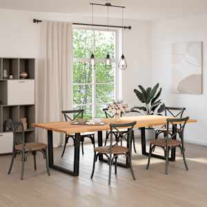 vidaXL Table &agrave; manger 280x120x74 cm bois de ch&ecirc;ne massif rectangulaire