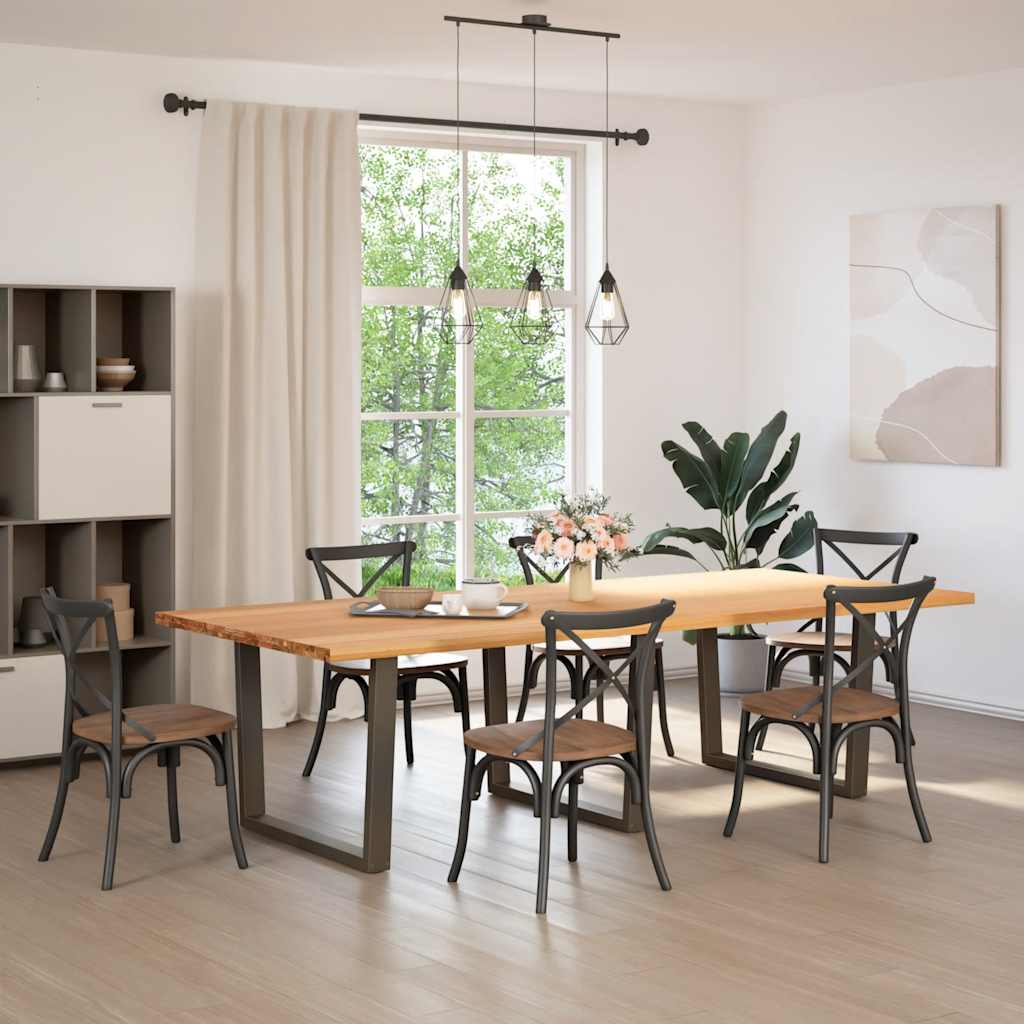 vidaXL Eettafel rechthoekig 280x120x74 cm massief eikenhout afbeelding