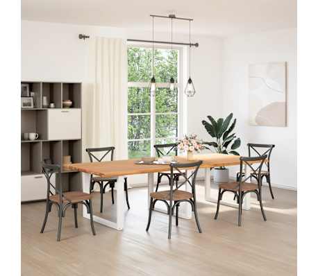 vidaXL Esstisch Hellbraun 280x120x74 cm Massivholz Eiche Rechteckig