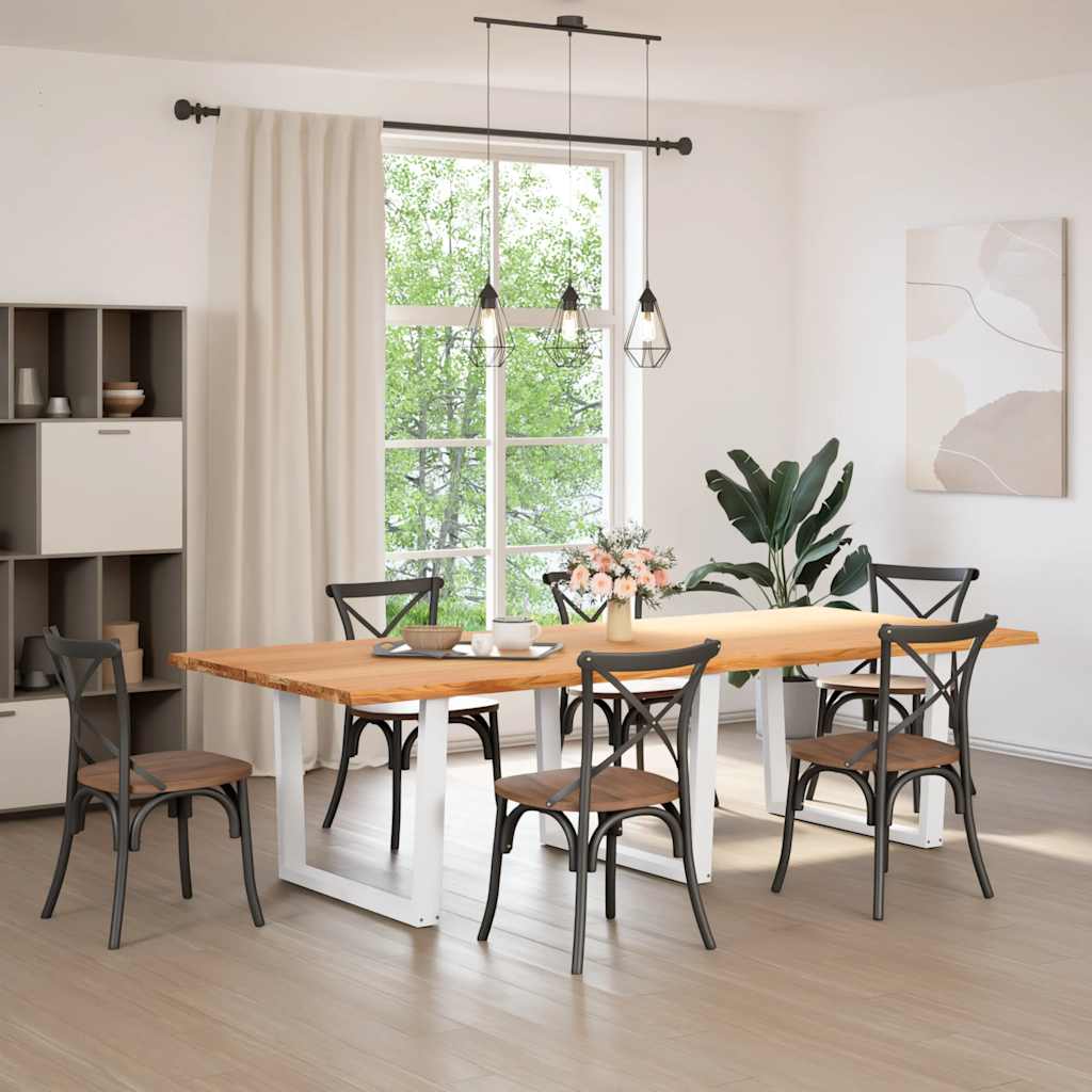vidaXL Eettafel met natuurlijke rand 280x120x74 cm massief eikenhout afbeelding