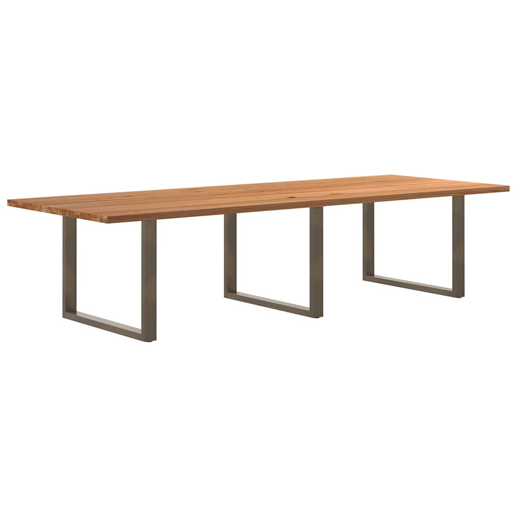 vidaXL Eettafel rechthoekig 320x120x74 cm massief eikenhout lichtbruin