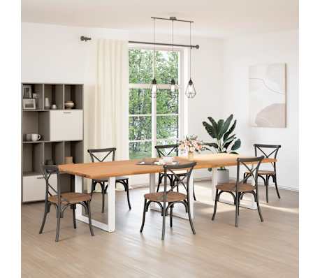 vidaXL Dining Table Light brown and white