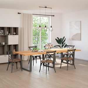 vidaXL Dining Table Light brown, Anthracite