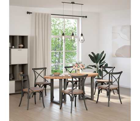 vidaXL Esstisch Hellbraun 180x90x74 cm Massivholz Eiche Oval