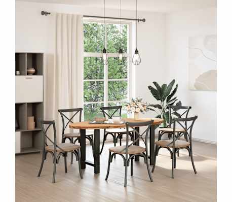 vidaXL Esstisch Hellbraun 180x90x74 cm Massivholz Eiche Oval