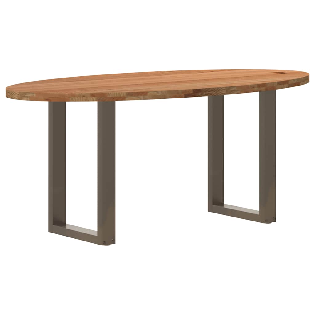 vidaXL Eettafel 180x90x74 cm ovaal massief eikenhout lichtbruin