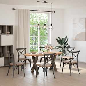 vidaXL Table &agrave; manger marron clair bois de ch&ecirc;ne massif ovale