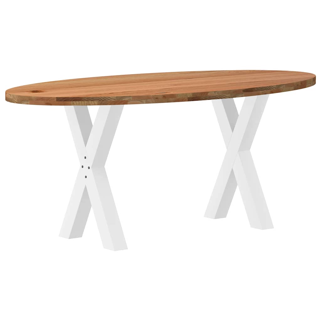 vidaXL Eettafel 180x90x74 cm ovaal massief eikenhout lichtbruin
