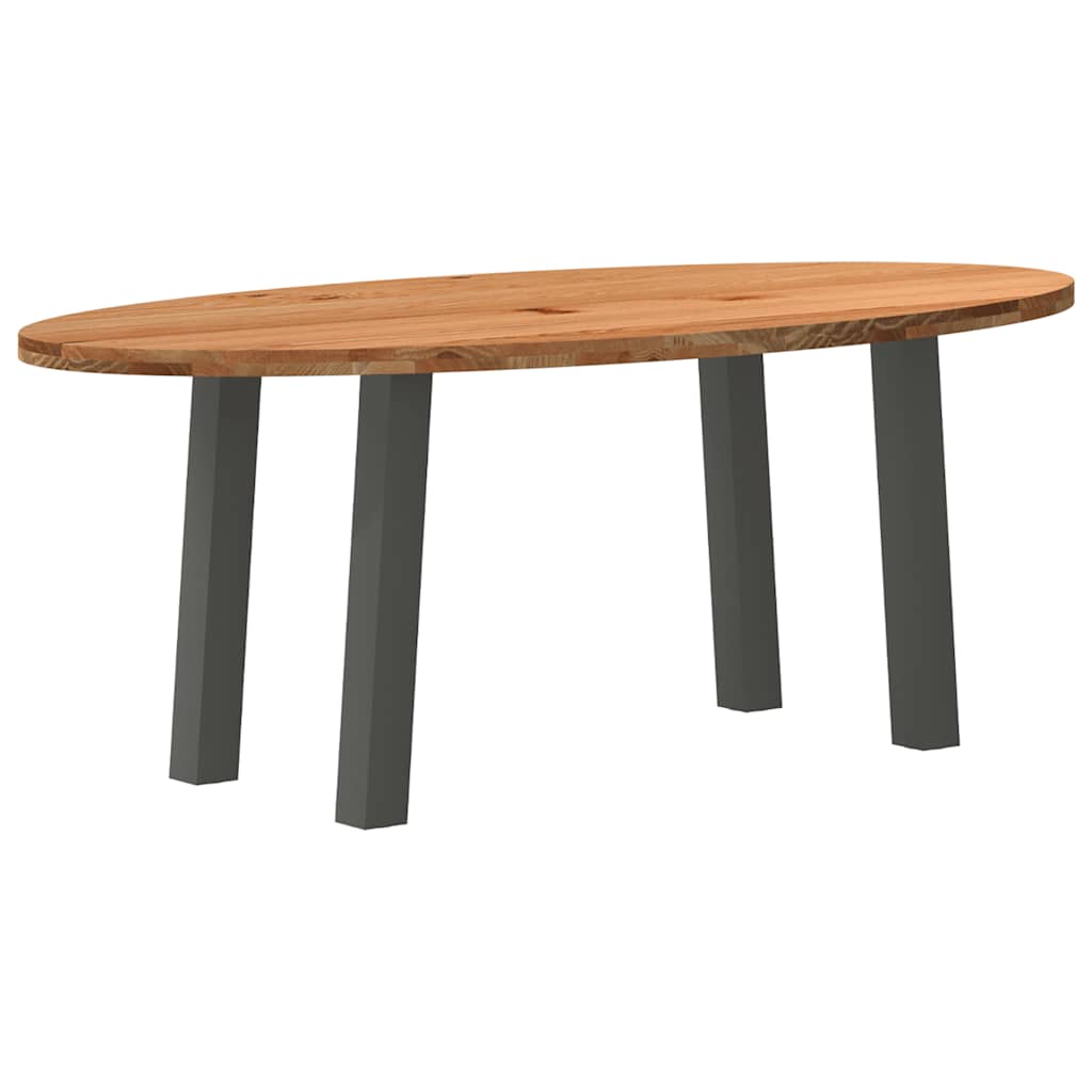 vidaXL Jídelní stůl světle hnědá 200x100x74 cm masivní dub oválný