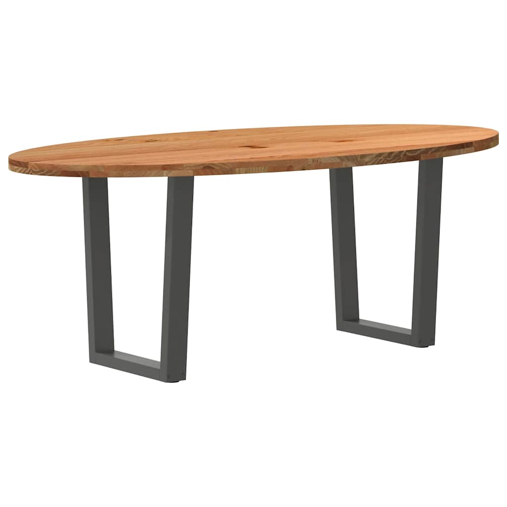 vidaXL Jídelní stůl světle hnědá 200x100x74 cm masivní dub oválný