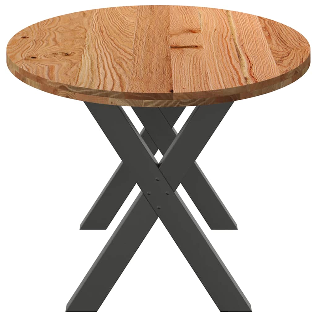 Eettafel 200x100x74 cm ovaal massief eikenhout lichtbruin image 5