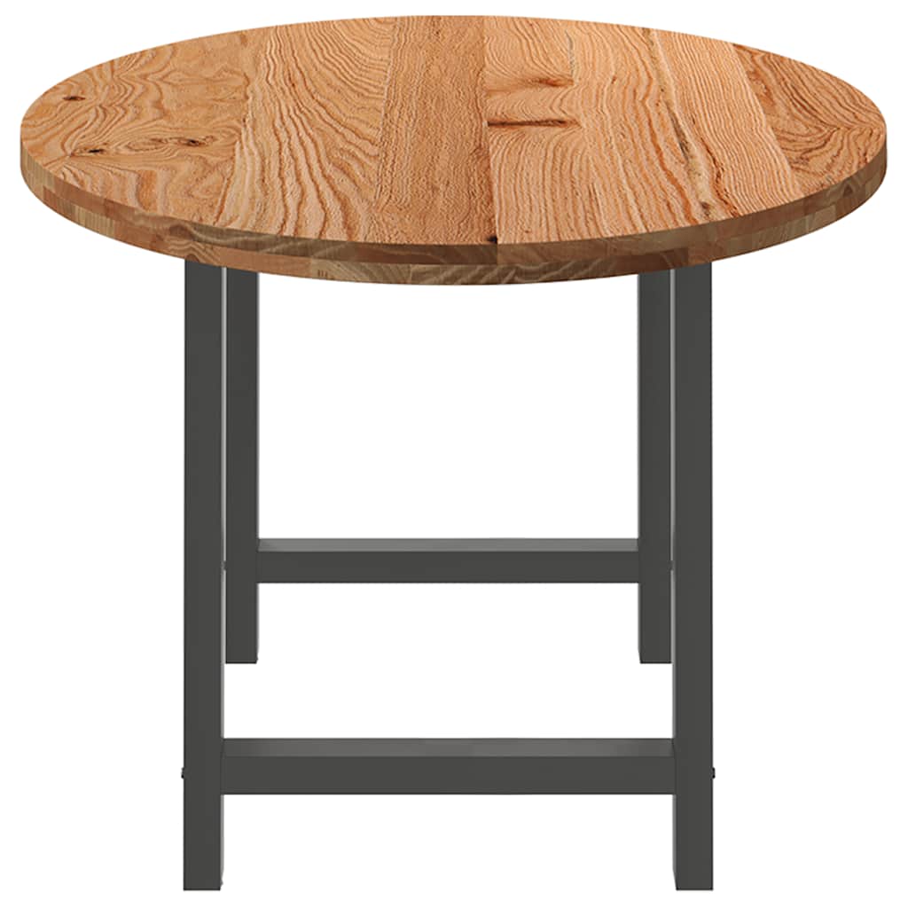 Eettafel 200x100x74 cm ovaal massief eikenhout lichtbruin image 5