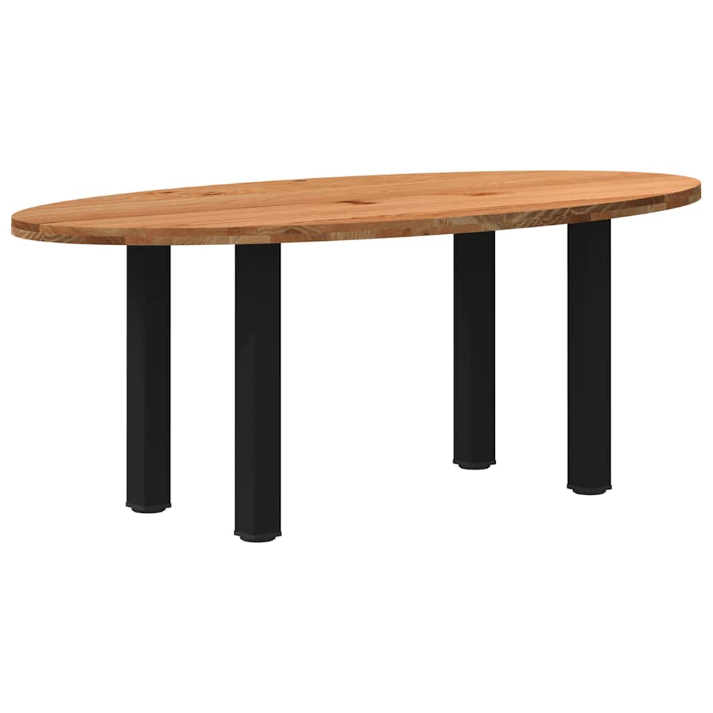 Esstisch Hellbraun 200x100x74 cm Massivholz Eiche Oval
