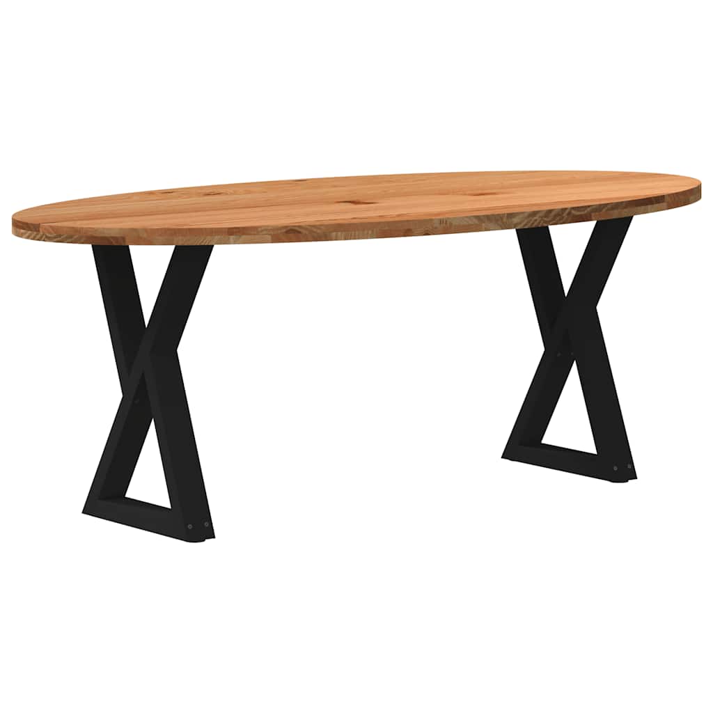 vidaXL Jídelní stůl světle hnědá 200x100x74 cm masivní dub oválný