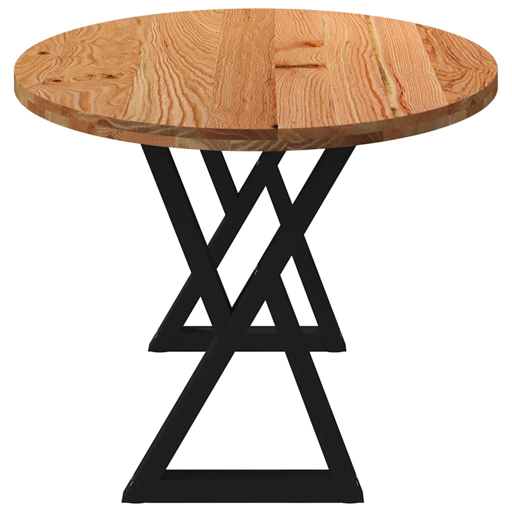 Eettafel 200x100x74 cm ovaal massief eikenhout lichtbruin image 4