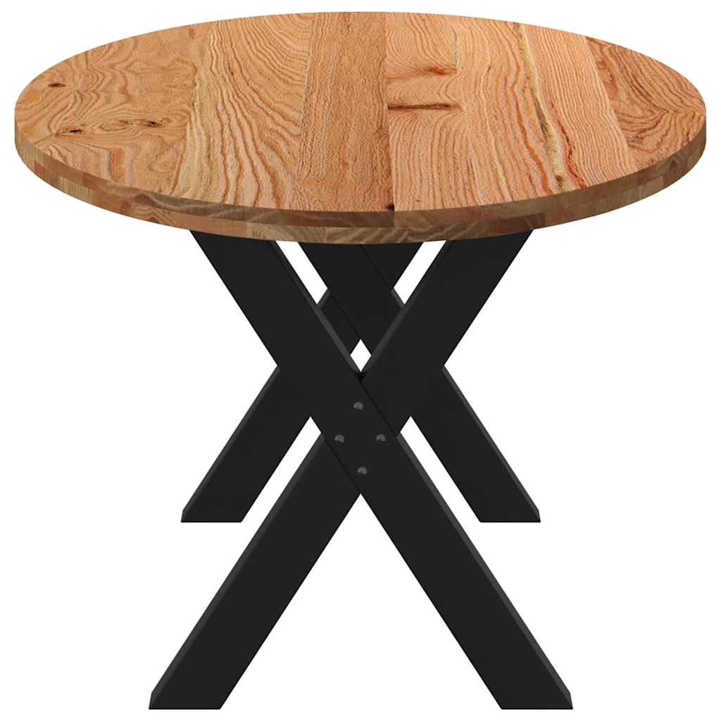 Eettafel 200x100x74 cm ovaal massief eikenhout lichtbruin image 5