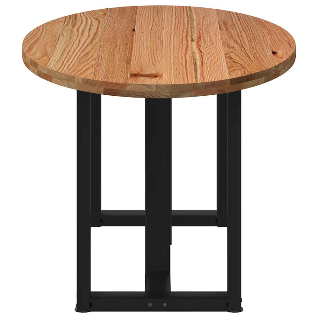 Eettafel 200x100x74 cm ovaal massief eikenhout lichtbruin image 5