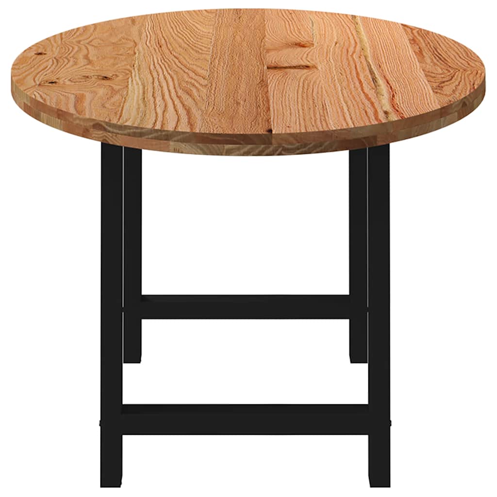 Eettafel 200x100x74 cm ovaal massief eikenhout lichtbruin image 4