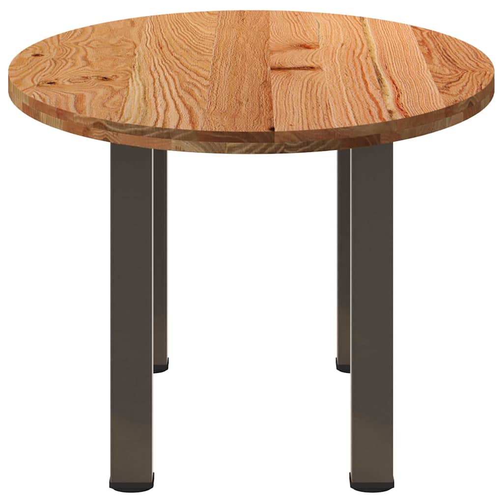 Eettafel 200x100x74 cm ovaal massief eikenhout lichtbruin image 4