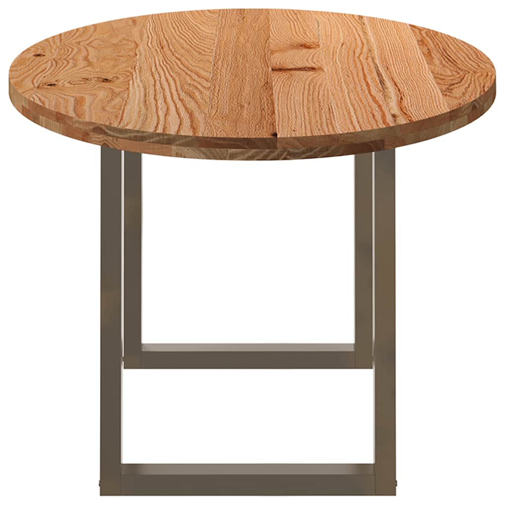 Eettafel 200x100x74 cm ovaal massief eikenhout lichtbruin image 4