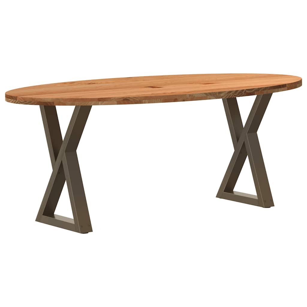 vidaXL Jídelní stůl světle hnědá 200x100x74 cm masivní dub oválný