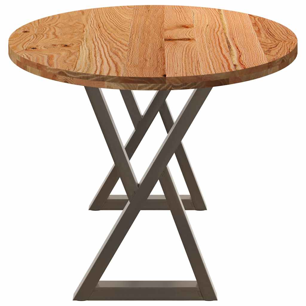 Eettafel 200x100x74 cm ovaal massief eikenhout lichtbruin image 4