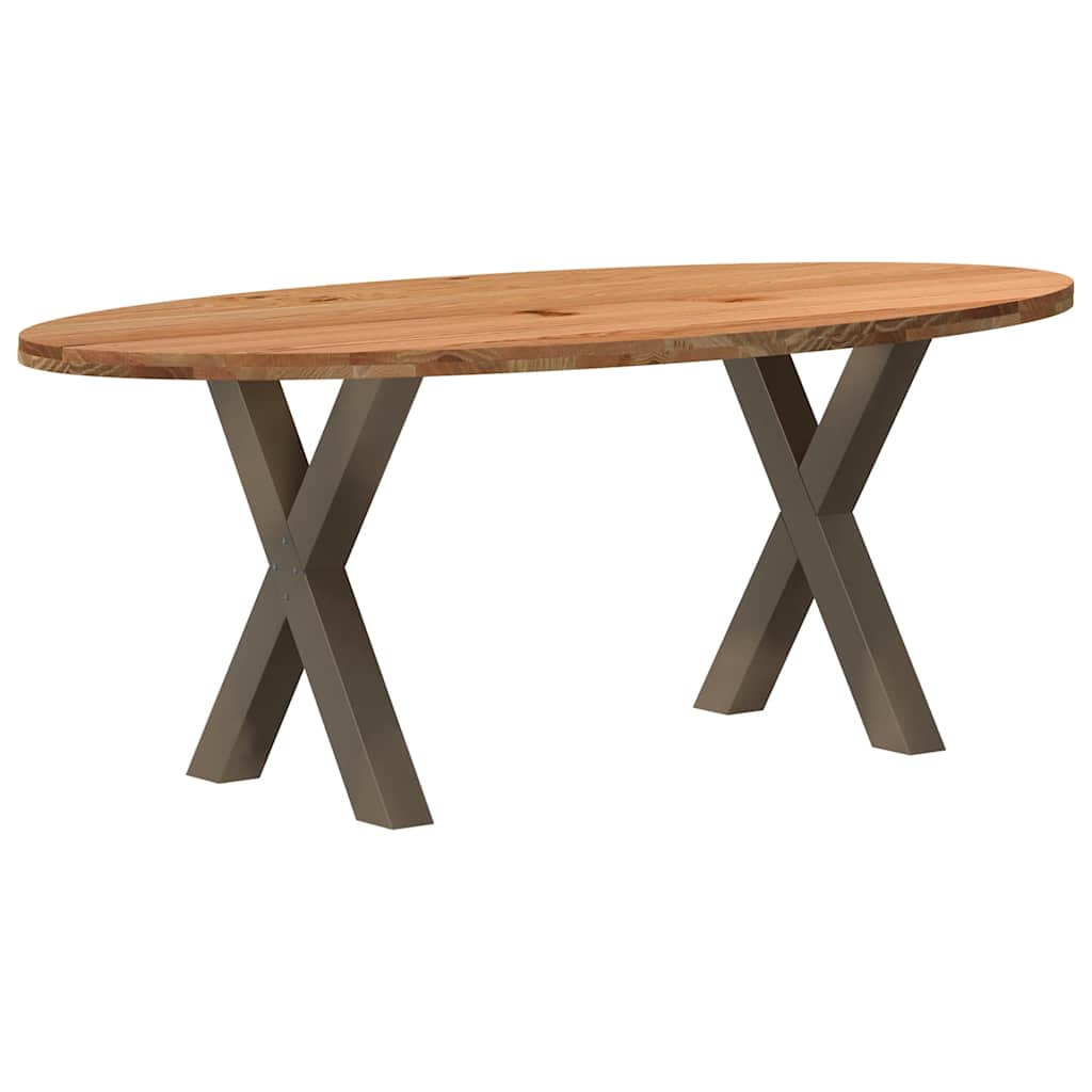 vidaXL Jídelní stůl světle hnědá 200x100x74 cm masivní dub oválný