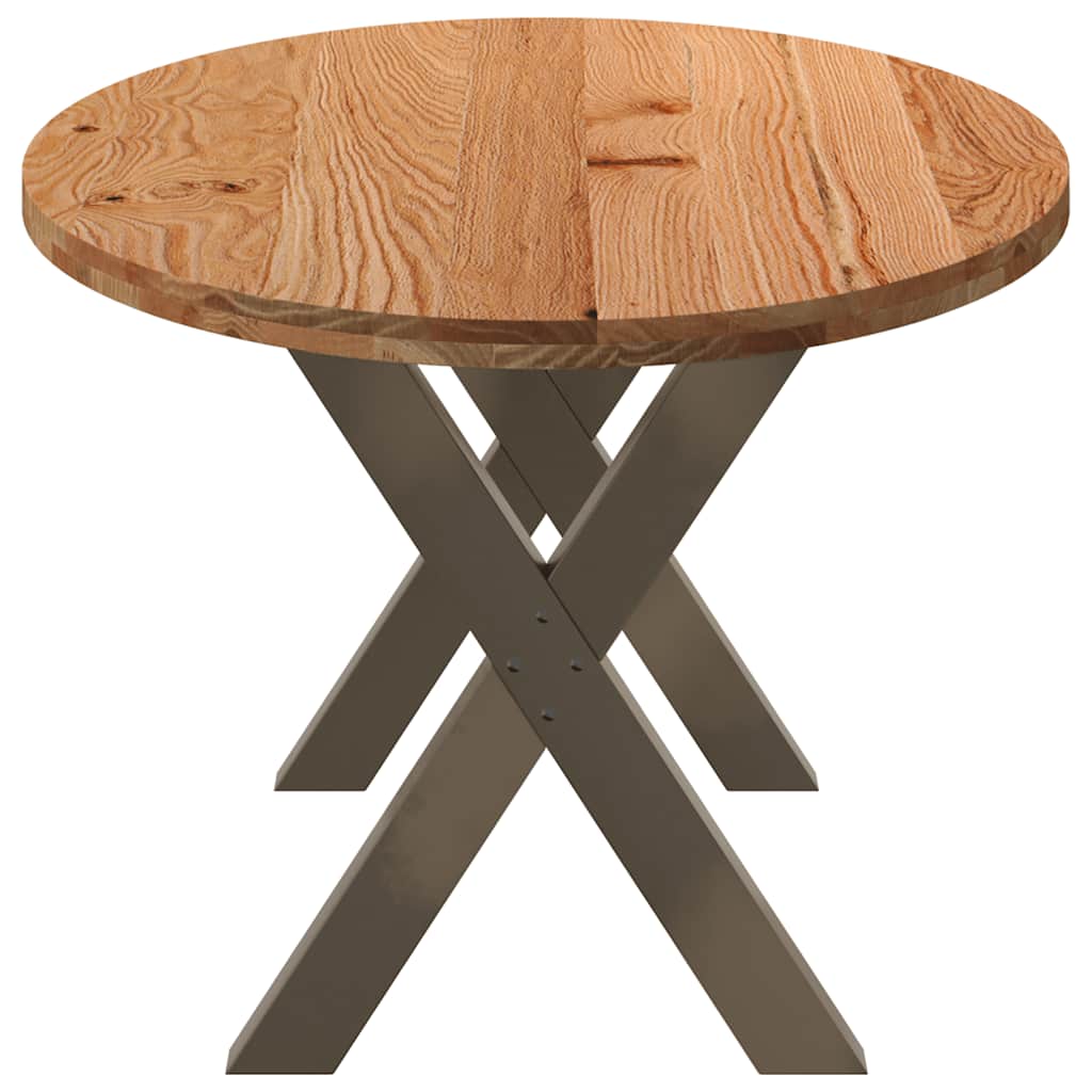 Eettafel 200x100x74 cm ovaal massief eikenhout lichtbruin image 5