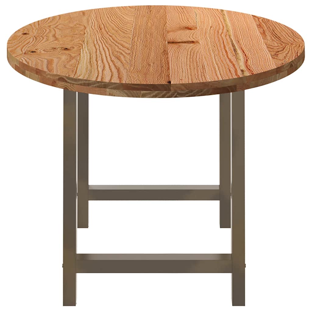 Eettafel 200x100x74 cm ovaal massief eikenhout lichtbruin image 4