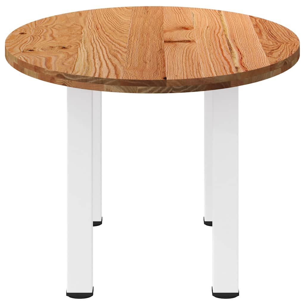 Eettafel 200x100x74 cm ovaal massief eikenhout lichtbruin image 4