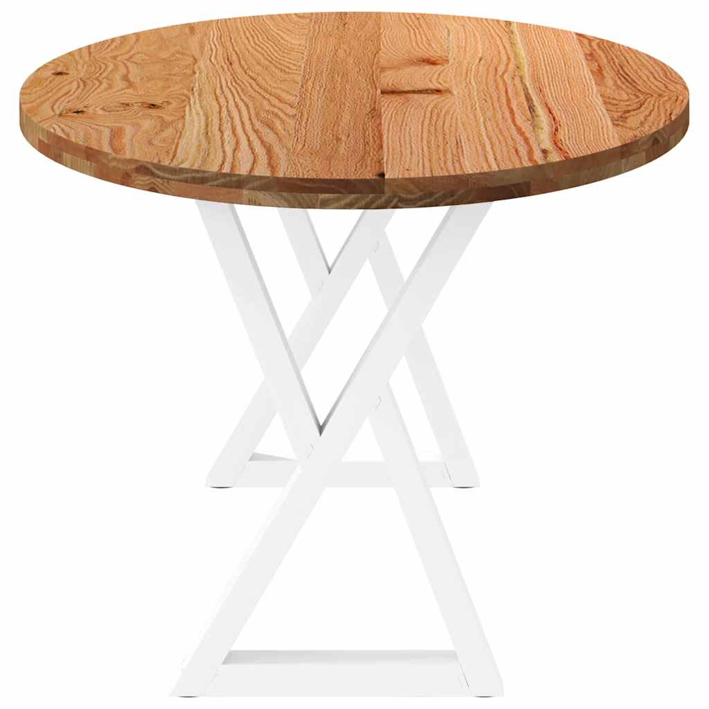 Eettafel 200x100x74 cm ovaal massief eikenhout lichtbruin image 4